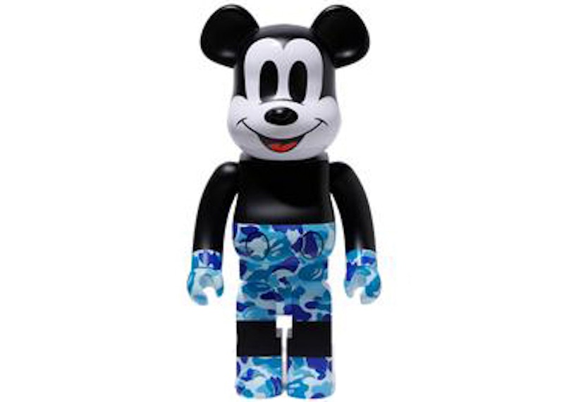 Bearbrick BAPE Mickey Mouse 1000% Black/Blue Camo - US