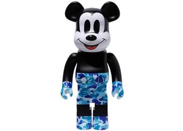 Bearbrick BAPE Mickey Mouse 1000% Black/Blue Camo - KR