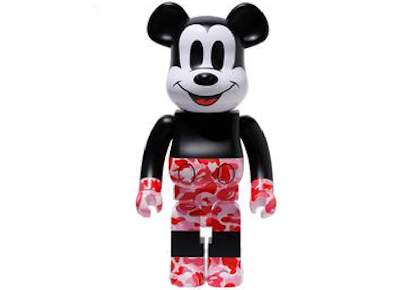 Bearbrick BAPE Mickey Mouse 1000% Black/Red Camo - US