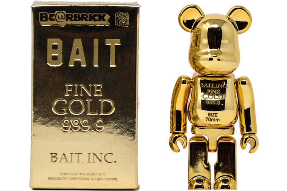 Bearbrick Bait Gold Bar 100% Gold