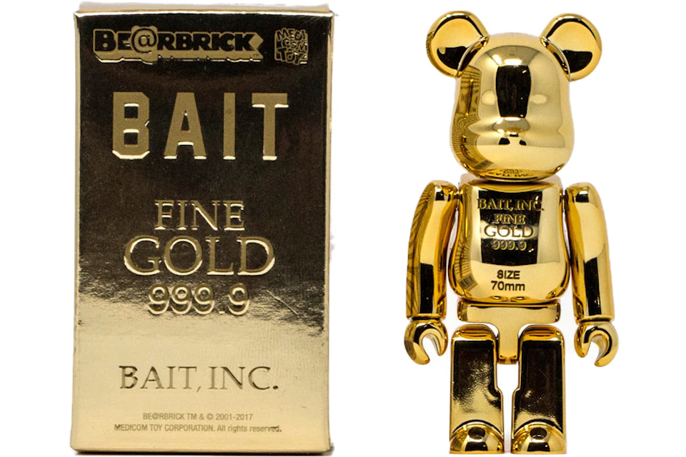 Bearbrick Bait Gold Bar 100% Gold