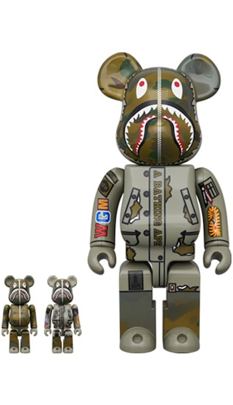 Bearbrick Bape (R) x Alpha Camo Shark 2023 100% & 400% Set - US