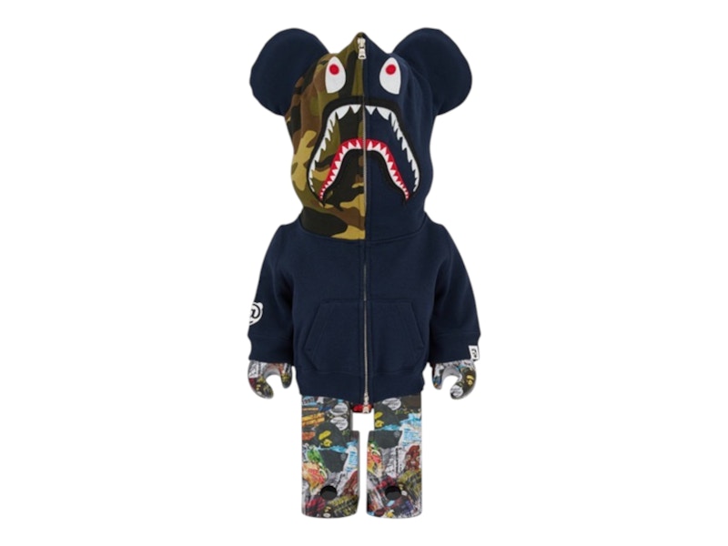 BAPE(R) BE@RBRICK LINE CAMO SHARK 1000％ Bape x Alpha Industries 1000% Bearbrick Camo Shark Be@rbrick