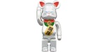 Bearbrick Beckoning Cat 400% Chrome Plating