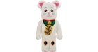 Bearbrick Beckoning Cat Costume 1000% White