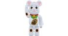 Bearbrick Beckoning Cat Flocky 400% White