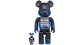 Bearbrick Black Knight Satellite 100% & 400% Set Blue
