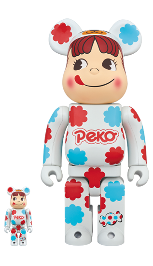 Bearbrick Costume Peko-Chan Milky White Plated 100% & 400% Set White