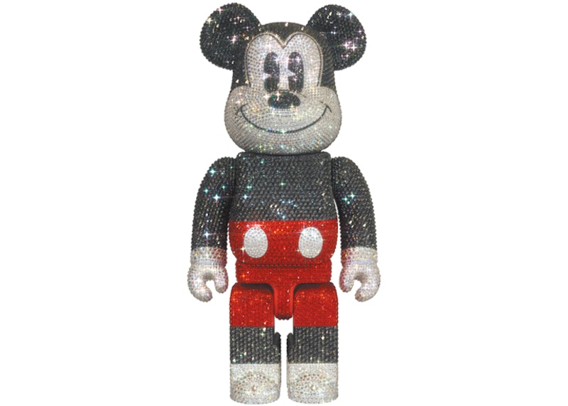 Bearbrick Crystal Decorate Mickey Mouse 400% Red & White Ver