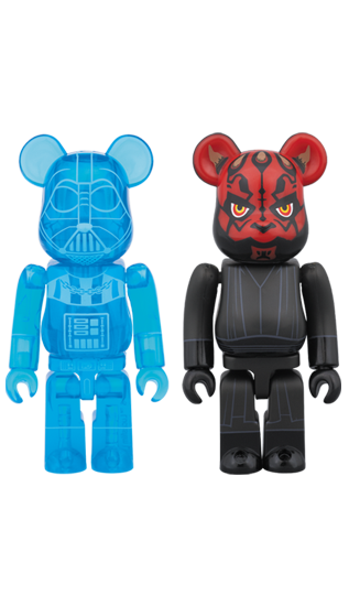 Bearbrick Darth Vader (Holographic Ver.) u0026 Darth Maul 2 Pack 100% Multi