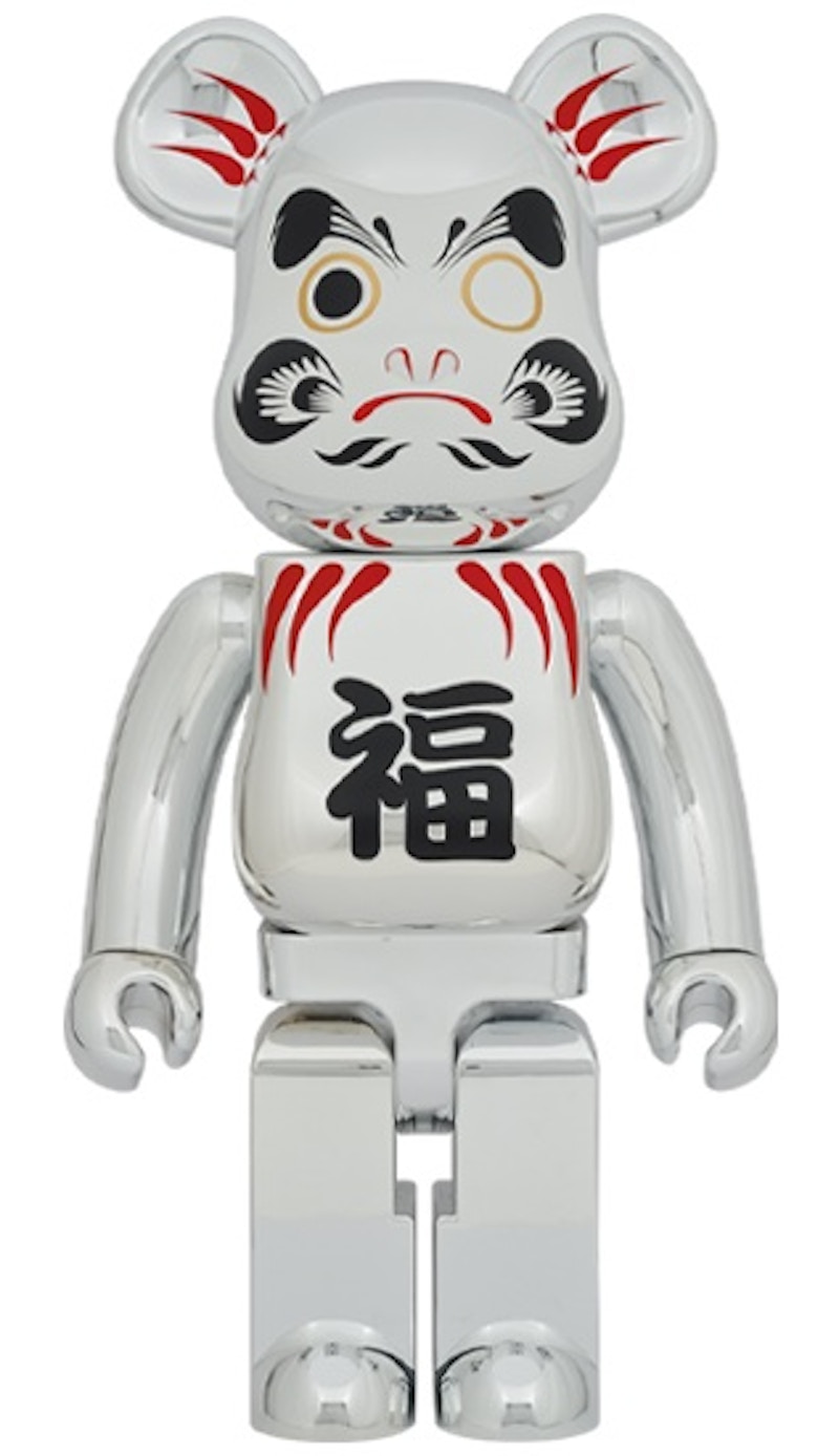 Bearbrick BAPE Daruma Silver Plate 1000%