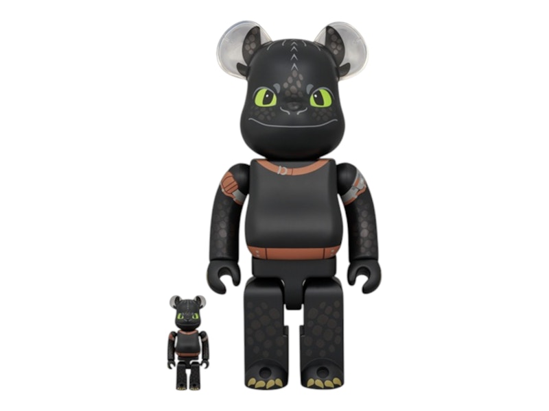 MEDICOM TOY - BE@RBRICK TOOTHLESS 100％ & 400％ a Bearbrick Dreamworks Dragons Toothless 100% & 400% Set - US