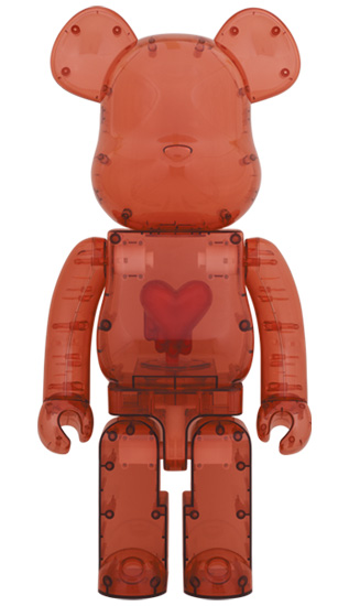 Bearbrick Emotionally Unavailable Clear Red Heart 1000%