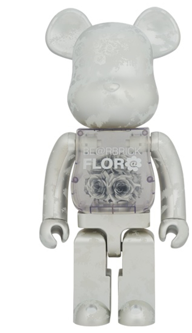 Bearbrick Flora (Flower) 1000% Silver