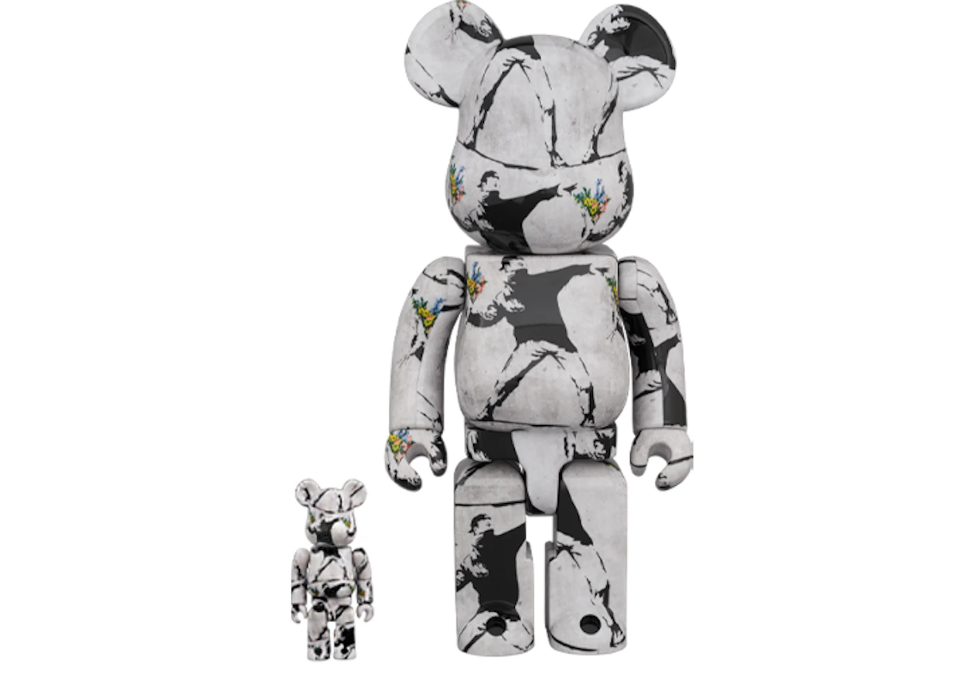 BE@RBRICK BANKSY FLOWER BOMBER 100%&400%-