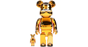 Set Bearbrick Garfield 100% & 400% Set en dorado y cromo