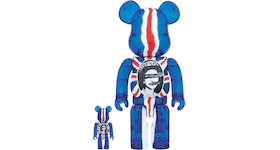 Bearbrick God Save The Queen Clear Ver. 100% & 400% Set Blue