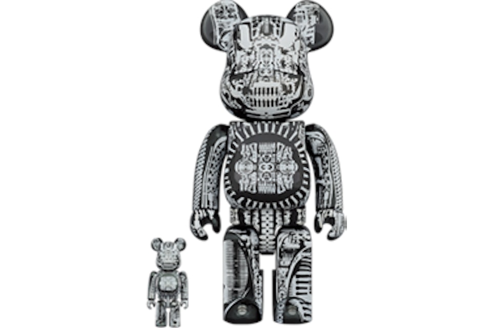 Bearbrick HR GIGER 100% & 400% Set Black Chrome - US