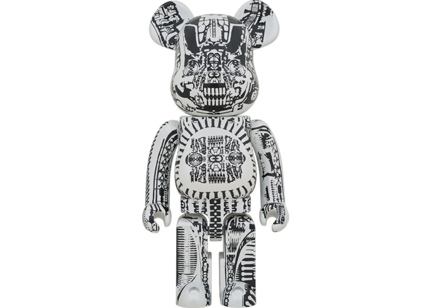 Bearbrick HR GIGER 1000% White Chrome