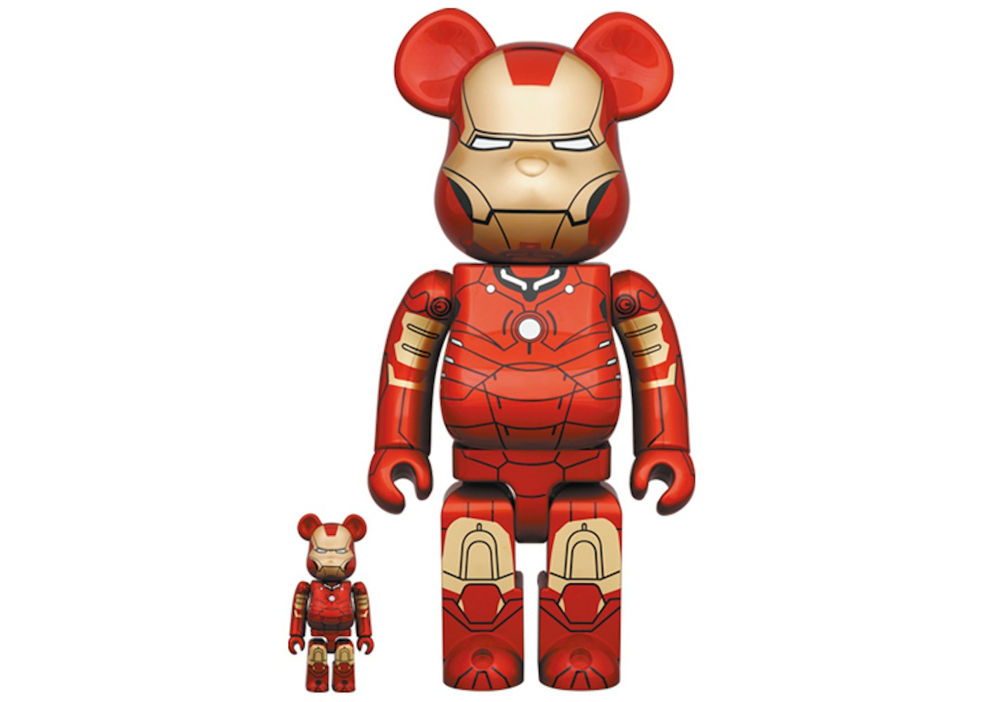 Bearbrick Iron Man Mark Iii 100 400 Set Ss21 Bearbrick Iron Man Mark Iii 100 400 Set Ss21