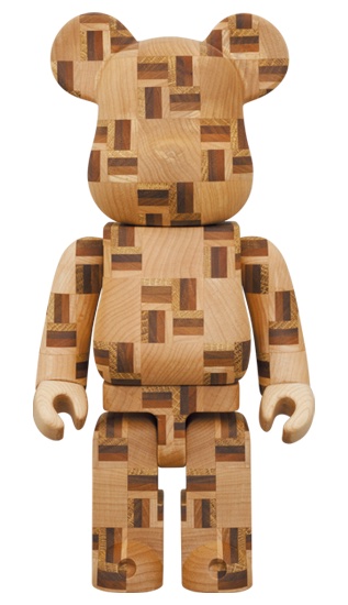 Bearbrick Karimoku Marquetry Chess 400%