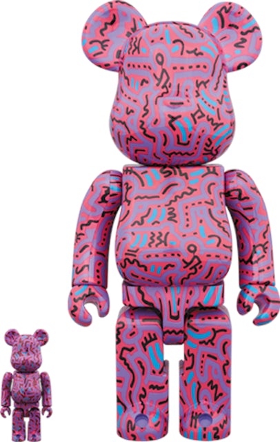 Bearbrick Keith Haring 2 100% & 400% Set Purple - US