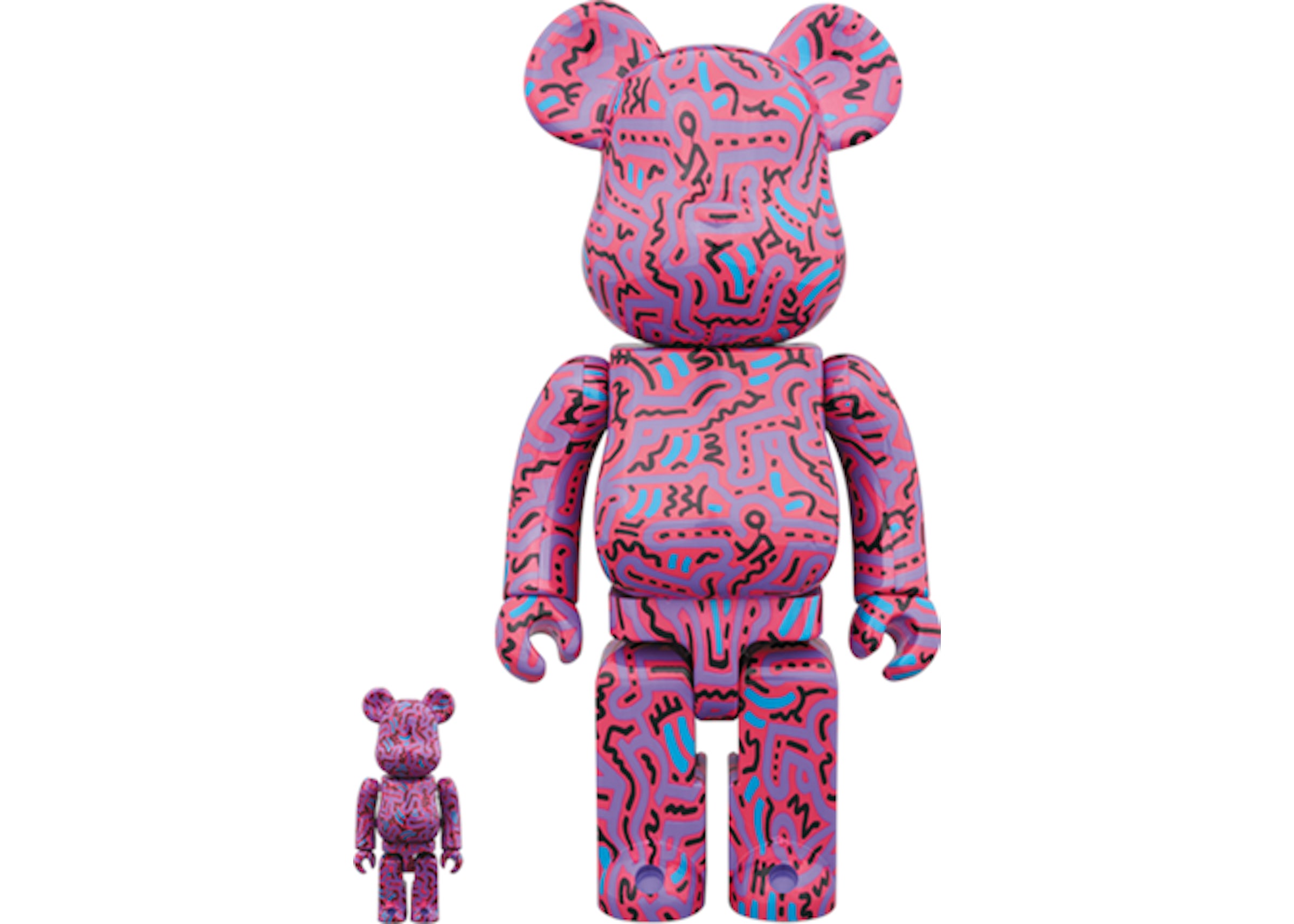 Bearbrick Keith Haring 2 100% & 400% Set Purple