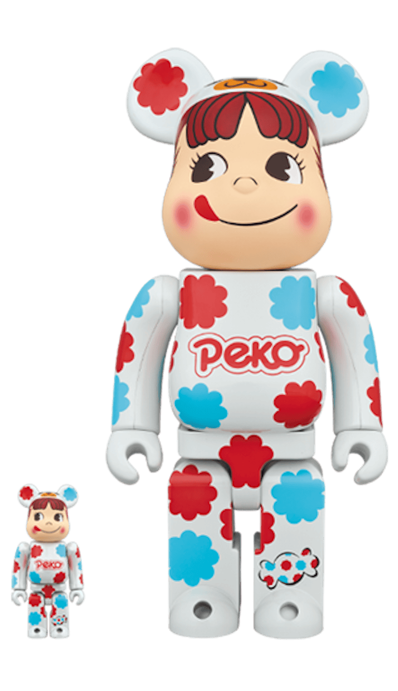 Bearbrick Kigurumi Peko-chan Milky White Plating 100% & 400% Set - US