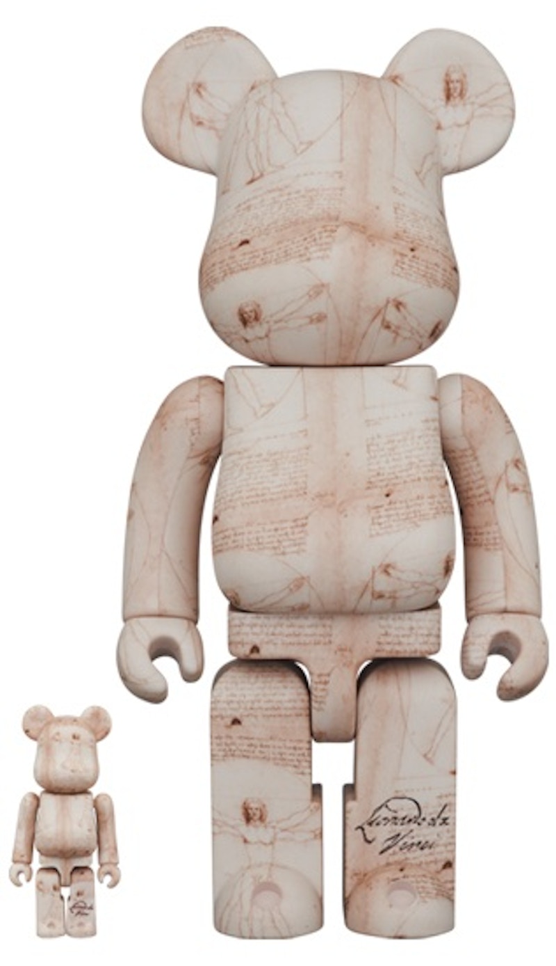 Bearbrick Leonardo da Vinci (Vitruvian Man) 100% & 400% Set - US