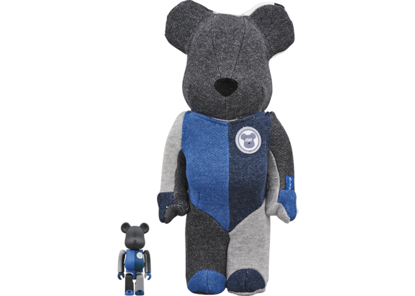 BE@RBRICK LOOPWHEELER 100% & 400% Bearbrick Loopwheeler 100% & 400% Set Black/Blue - US