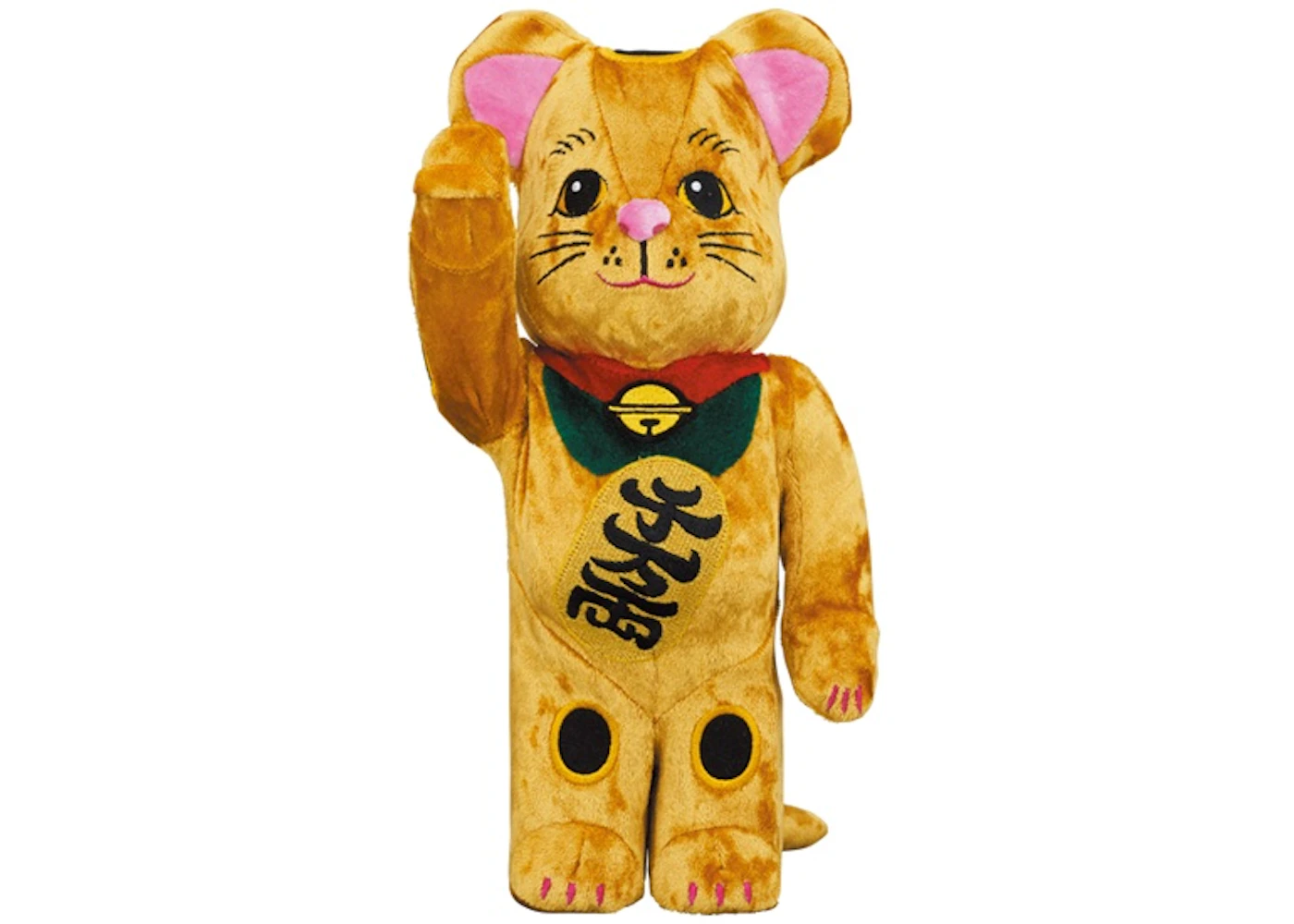 Bearbrick Lucky Cat Oval Good Luck Gold Plated (Open Eyes) 100
