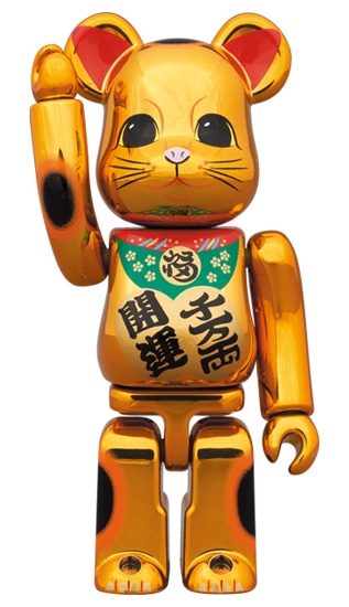 Bearbrick Lucky Cat Good Luck Ten Million Ryo 100% & 400% Set Gold 