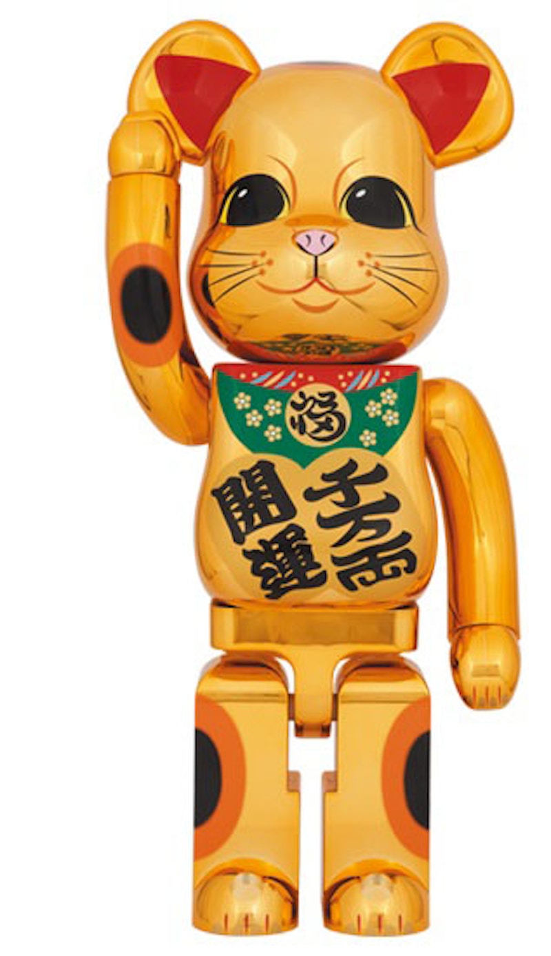 Bearbrick Lucky Cat Good Luck Ten Million Ryo 1000% Gold Plated - US