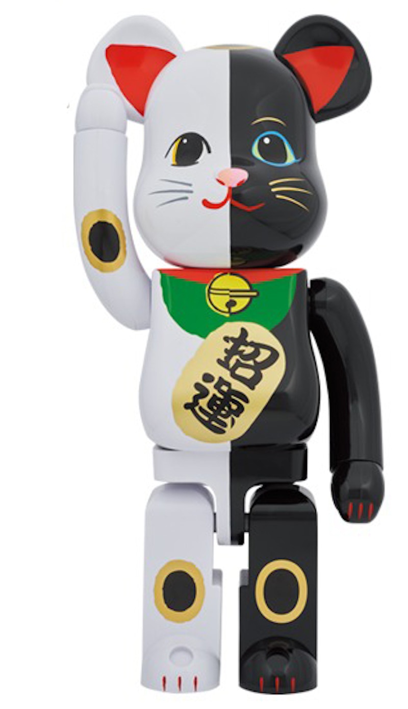 Bearbrick Lucky Cat Money Luck White x Blessing Black 1000 - US