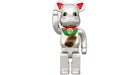 Bearbrick Lucky Cat Silber Plated Luminous 4