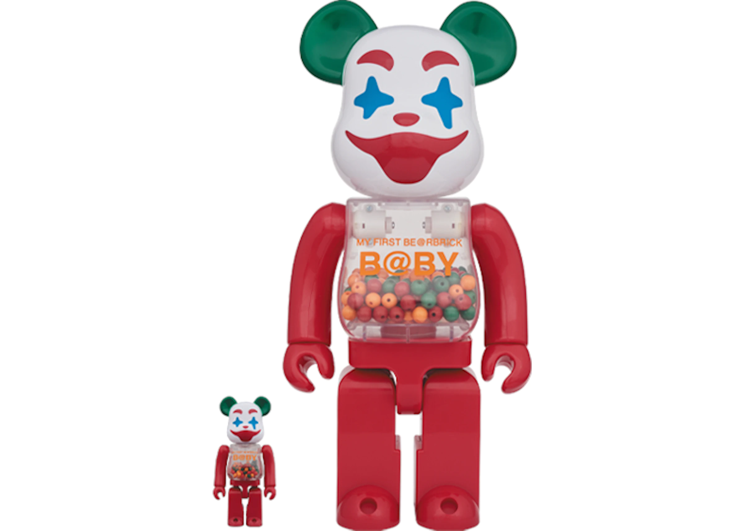 Bearbrick MY FIRST BE@RBRICK Jester Ver. 100% & 400% Set Red Multicolor