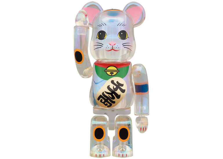 Bearbrick Maneki Neko 100% & 400% Set Transparent Plating - US