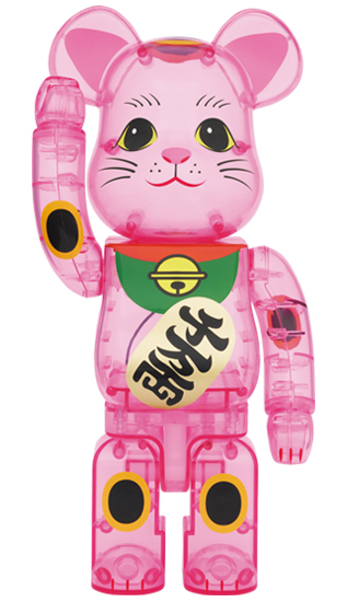 Bearbrick Maneki Neko 400% Pink Transparent