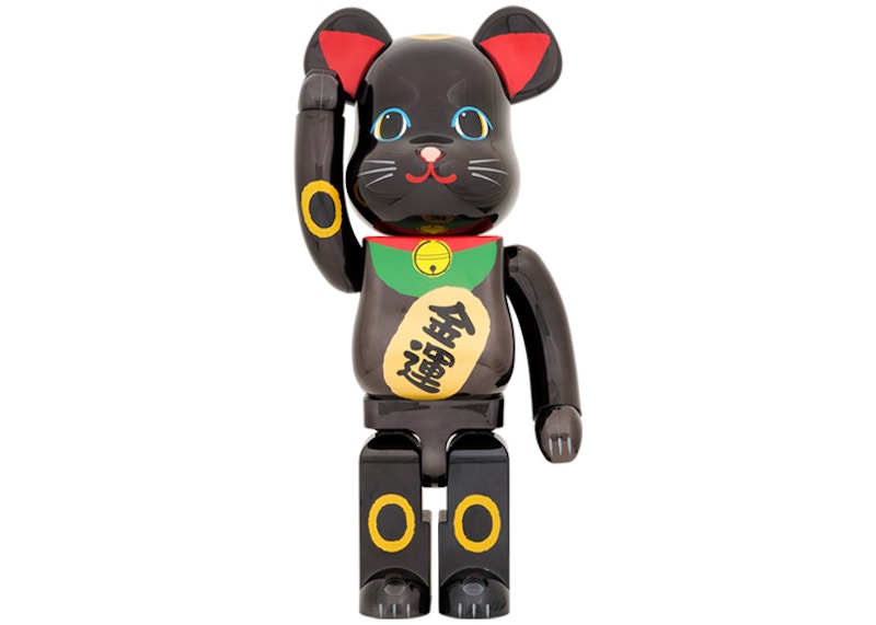 Bearbrick Maneki Neko Gold Luck 1000% Black Plated - JP