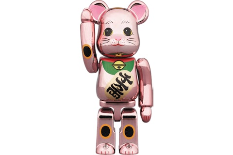 Bearbrick Maneki Neko Gold Plate 100% Rose Gold - US Bearbrick Maneki Neko Gold Plate 100% Rose Gold - US