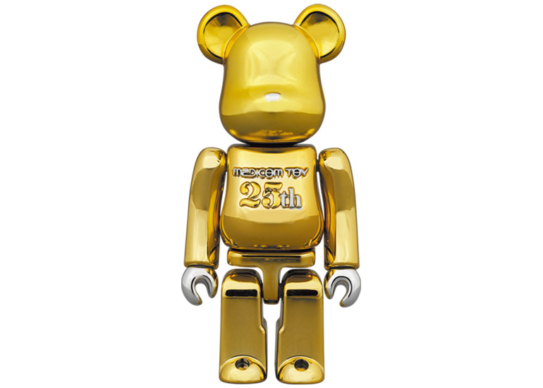 Bearbrick Medicom Toy 25th Anniversary 100% u0026 400% Set Gold Chrome - US