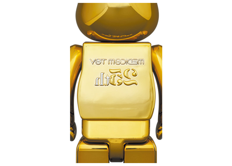 Bearbrick Medicom Toy 25th Anniversary 100% u0026 400% Set Gold Chrome - US
