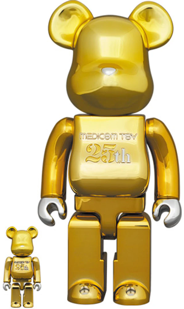 Bearbrick Medicom Toy 25th Anniversary 1000% Gold Chrome