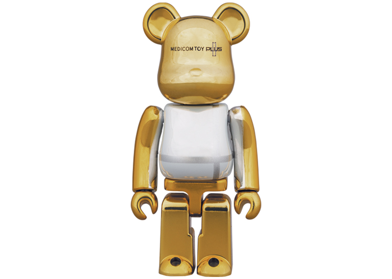 Bearbrick Medicom Toy Plus 100% & 400% Set Gold Chrome Ver. - JP