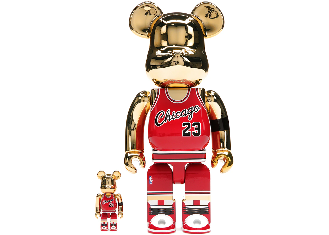 Bearbrick Michael Jordan 1985 Rookie Jersey 100% 400% Set Gold