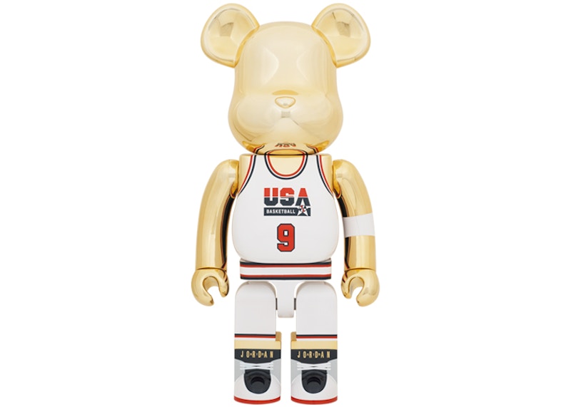 Bearbrick Michael Jordan 1985 Rookie Jersey 1000% Gold Chrome - US