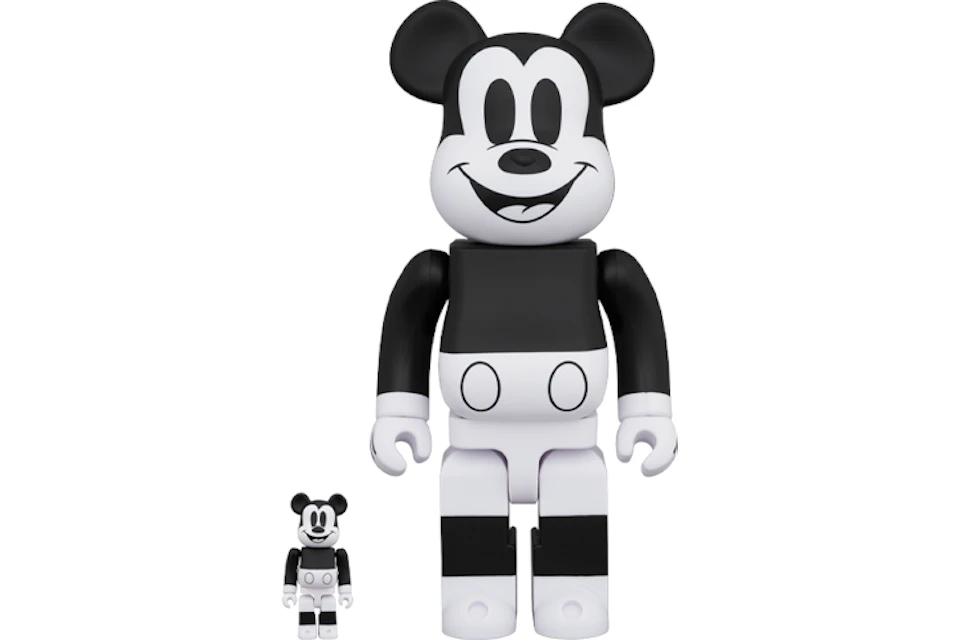 Bearbrick Mickey Mouse (B&W 2020 Ver.) 100% & 400% Set
