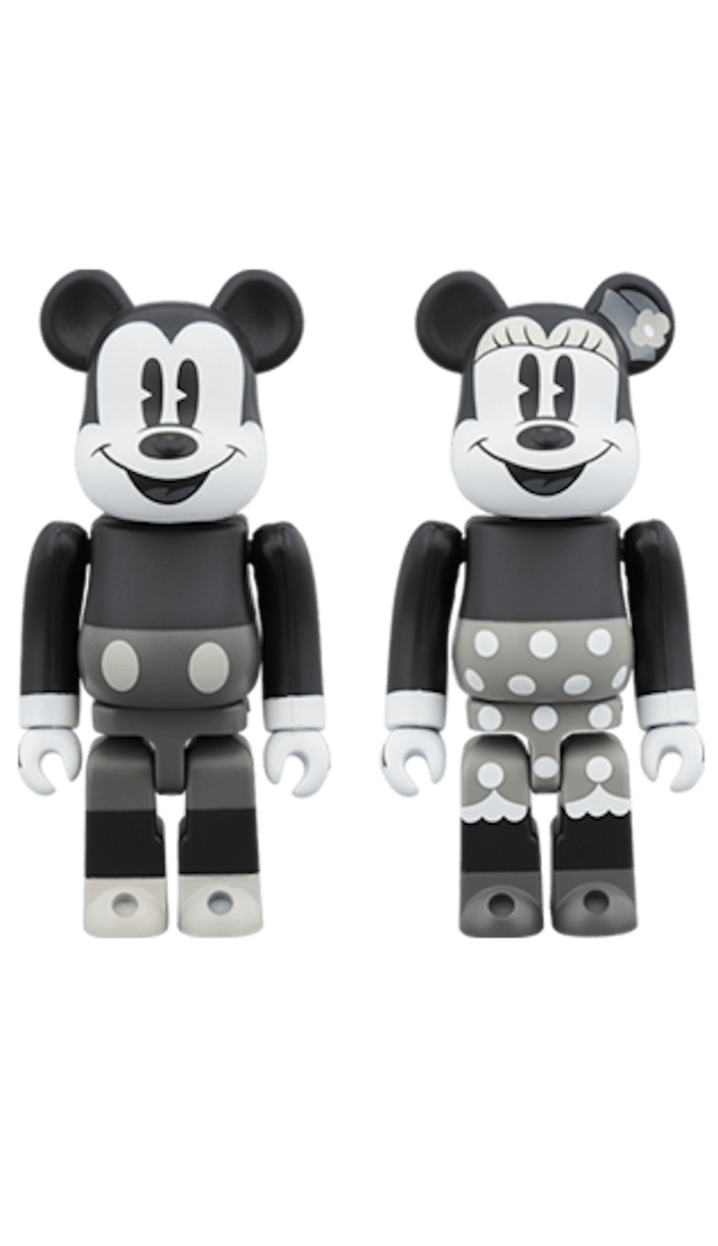 Bearbrick Mickey Mouse & Minnie Mouse (B&W Ver.) 2 Pack 100% Multi - 2018