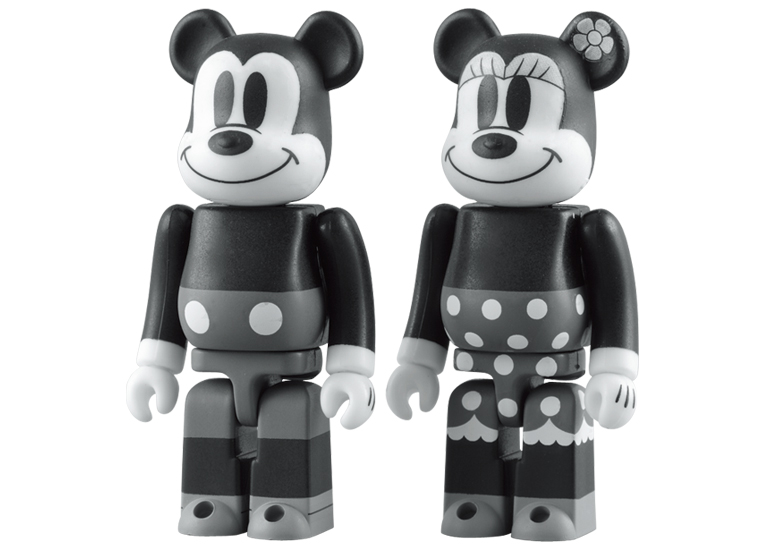 Bearbrick Mickey Mouse & Minnie Mouse Black & White Ver. 100% 2