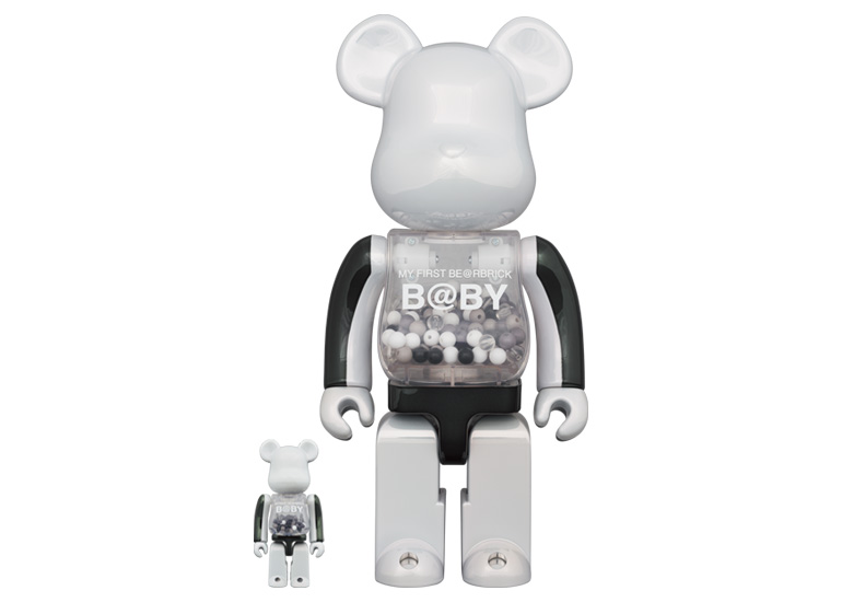 Bearbrick My First Baby 100% & 400% Set Black & White Chrome Ver. -